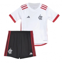 Fotbollsset Barn Flamengo Bortatröja 2024-25 Mini-Kit Kortärmad (+ korta byxor)