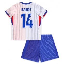 Fotbollsset Barn Frankrike Adrien Rabiot #14 Bortatröja EM 2024 Mini-Kit Kortärmad (+ korta byxor)