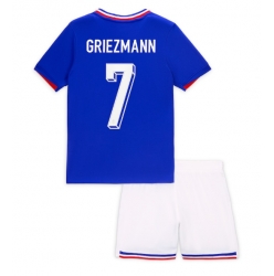 Fotbollsset Barn Frankrike Antoine Griezmann #7 Hemmatröja EM 2024 Mini-Kit Kortärmad (+ korta byxor)