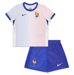 Fotbollsset Barn Frankrike Bortatröja EM 2024 Mini-Kit Kortärmad (+ korta byxor)