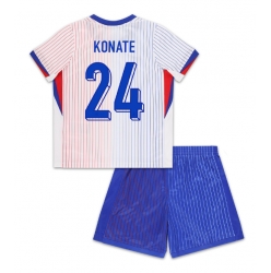 Fotbollsset Barn Frankrike Ibrahima Konate #24 Bortatröja EM 2024 Mini-Kit Kortärmad (+ korta byxor)