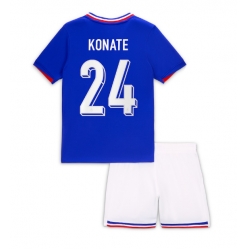 Fotbollsset Barn Frankrike Ibrahima Konate #24 Hemmatröja EM 2024 Mini-Kit Kortärmad (+ korta byxor)