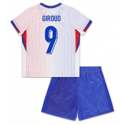 Fotbollsset Barn Frankrike Olivier Giroud #9 Bortatröja EM 2024 Mini-Kit Kortärmad (+ korta byxor)