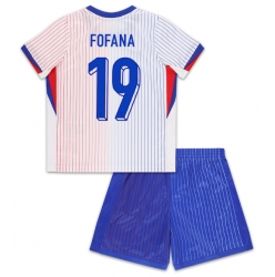 Fotbollsset Barn Frankrike Youssouf Fofana #19 Bortatröja EM 2024 Mini-Kit Kortärmad (+ korta byxor)