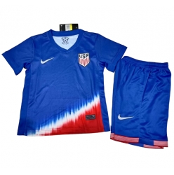 Fotbollsset Barn Förenta Staterna Bortatröja Copa America 2024 Mini-Kit Kortärmad (+ korta byxor)