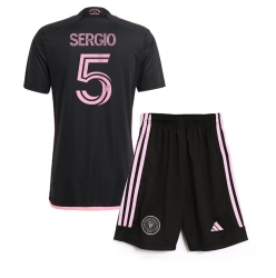 Fotbollsset Barn Inter Miami Sergio Busquets #5 Bortatröja 2024-25 Mini-Kit Kortärmad (+ korta byxor)