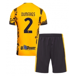 Fotbollsset Barn Inter Milan Denzel Dumfries #2 Tredje Tröja 2024-25 Mini-Kit Kortärmad (+ korta byxor)