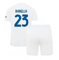 Fotbollsset Barn Inter Milan Nicolo Barella #23 Bortatröja 2023-24 Mini-Kit Kortärmad (+ korta byxor)