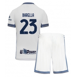 Fotbollsset Barn Inter Milan Nicolo Barella #23 Bortatröja 2024-25 Mini-Kit Kortärmad (+ korta byxor)