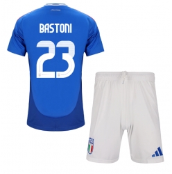 Fotbollsset Barn Italien Alessandro Bastoni #23 Hemmatröja EM 2024 Mini-Kit Kortärmad (+ korta byxor)