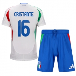 Fotbollsset Barn Italien Bryan Cristante #16 Bortatröja EM 2024 Mini-Kit Kortärmad (+ korta byxor)