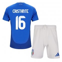 Fotbollsset Barn Italien Bryan Cristante #16 Hemmatröja EM 2024 Mini-Kit Kortärmad (+ korta byxor)