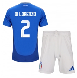 Fotbollsset Barn Italien Giovanni Di Lorenzo #2 Hemmatröja EM 2024 Mini-Kit Kortärmad (+ korta byxor)