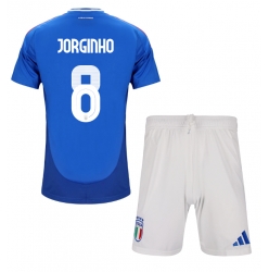 Fotbollsset Barn Italien Jorginho Frello #8 Hemmatröja EM 2024 Mini-Kit Kortärmad (+ korta byxor)