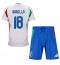 Fotbollsset Barn Italien Nicolo Barella #18 Bortatröja EM 2024 Mini-Kit Kortärmad (+ korta byxor)