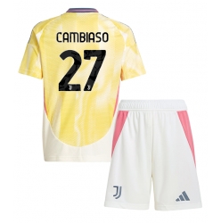 Fotbollsset Barn Juventus Andrea Cambiaso #27 Bortatröja 2024-25 Mini-Kit Kortärmad (+ korta byxor)