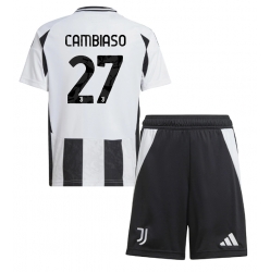 Fotbollsset Barn Juventus Andrea Cambiaso #27 Hemmatröja 2024-25 Mini-Kit Kortärmad (+ korta byxor)