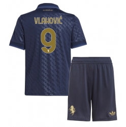 Fotbollsset Barn Juventus Dusan Vlahovic #9 Tredje Tröja 2024-25 Mini-Kit Kortärmad (+ korta byxor)