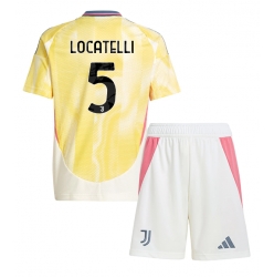 Fotbollsset Barn Juventus Manuel Locatelli #5 Bortatröja 2024-25 Mini-Kit Kortärmad (+ korta byxor)