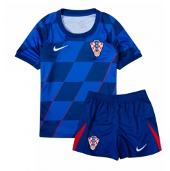 Fotbollsset Barn Kroatien Bortatröja EM 2024 Mini-Kit Kortärmad (+ korta byxor)