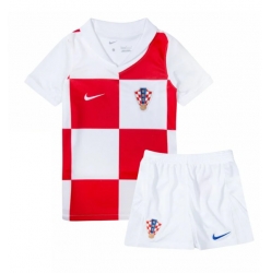 Fotbollsset Barn Kroatien Hemmatröja EM 2024 Mini-Kit Kortärmad (+ korta byxor)