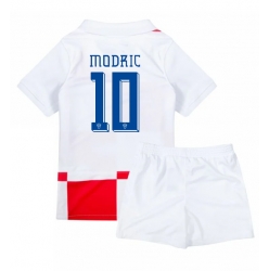 Fotbollsset Barn Kroatien Luka Modric #10 Hemmatröja EM 2024 Mini-Kit Kortärmad (+ korta byxor)