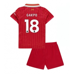 Fotbollsset Barn Liverpool Cody Gakpo #18 Hemmatröja 2024-25 Mini-Kit Kortärmad (+ korta byxor)