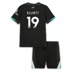 Fotbollsset Barn Liverpool Harvey Elliott #19 Bortatröja 2024-25 Mini-Kit Kortärmad (+ korta byxor)