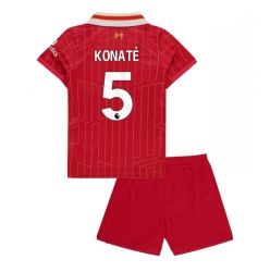 Fotbollsset Barn Liverpool Ibrahima Konate #5 Hemmatröja 2024-25 Mini-Kit Kortärmad (+ korta byxor)