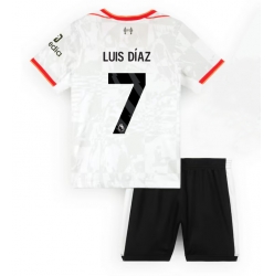 Fotbollsset Barn Liverpool Luis Diaz #7 Tredje Tröja 2024-25 Mini-Kit Kortärmad (+ korta byxor)