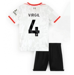 Fotbollsset Barn Liverpool Virgil van Dijk #4 Tredje Tröja 2024-25 Mini-Kit Kortärmad (+ korta byxor)