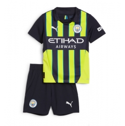 Fotbollsset Barn Manchester City Bortatröja 2024-25 Mini-Kit Kortärmad (+ korta byxor)