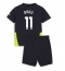 Fotbollsset Barn Manchester City Jeremy Doku #11 Bortatröja 2024-25 Mini-Kit Kortärmad (+ korta byxor)