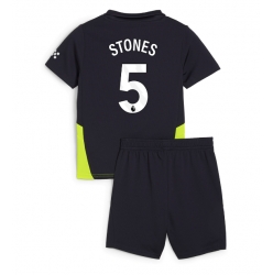 Fotbollsset Barn Manchester City John Stones #5 Bortatröja 2024-25 Mini-Kit Kortärmad (+ korta byxor)