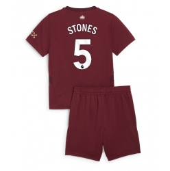 Fotbollsset Barn Manchester City John Stones #5 Tredje Tröja 2024-25 Mini-Kit Kortärmad (+ korta byxor)