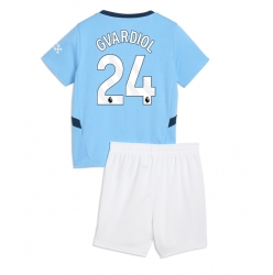 Fotbollsset Barn Manchester City Josko Gvardiol #24 Hemmatröja 2024-25 Mini-Kit Kortärmad (+ korta byxor)