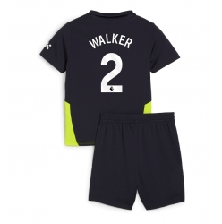 Fotbollsset Barn Manchester City Kyle Walker #2 Bortatröja 2024-25 Mini-Kit Kortärmad (+ korta byxor)