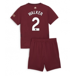 Fotbollsset Barn Manchester City Kyle Walker #2 Tredje Tröja 2024-25 Mini-Kit Kortärmad (+ korta byxor)