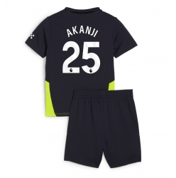 Fotbollsset Barn Manchester City Manuel Akanji #25 Bortatröja 2024-25 Mini-Kit Kortärmad (+ korta byxor)