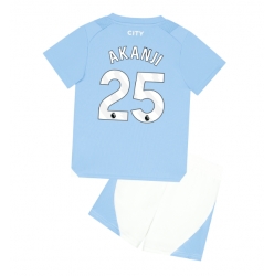 Fotbollsset Barn Manchester City Manuel Akanji #25 Hemmatröja 2023-24 Mini-Kit Kortärmad (+ korta byxor)