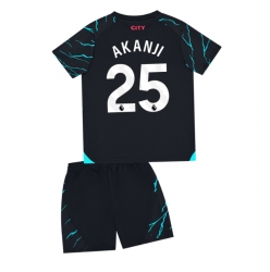 Fotbollsset Barn Manchester City Manuel Akanji #25 Tredje Tröja 2023-24 Mini-Kit Kortärmad (+ korta byxor)