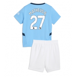 Fotbollsset Barn Manchester City Matheus Nunes #27 Hemmatröja 2024-25 Mini-Kit Kortärmad (+ korta byxor)