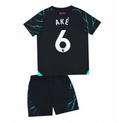 Fotbollsset Barn Manchester City Nathan Ake #6 Tredje Tröja 2023-24 Mini-Kit Kortärmad (+ korta byxor)