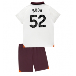 Fotbollsset Barn Manchester City Oscar Bobb #52 Bortatröja 2023-24 Mini-Kit Kortärmad (+ korta byxor)