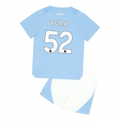 Fotbollsset Barn Manchester City Oscar Bobb #52 Hemmatröja 2023-24 Mini-Kit Kortärmad (+ korta byxor)