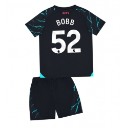 Fotbollsset Barn Manchester City Oscar Bobb #52 Tredje Tröja 2023-24 Mini-Kit Kortärmad (+ korta byxor)