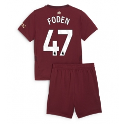 Fotbollsset Barn Manchester City Phil Foden #47 Tredje Tröja 2024-25 Mini-Kit Kortärmad (+ korta byxor)