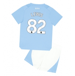 Fotbollsset Barn Manchester City Rico Lewis #82 Hemmatröja 2023-24 Mini-Kit Kortärmad (+ korta byxor)