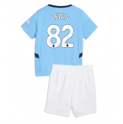 Fotbollsset Barn Manchester City Rico Lewis #82 Hemmatröja 2024-25 Mini-Kit Kortärmad (+ korta byxor)