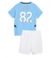 Fotbollsset Barn Manchester City Rico Lewis #82 Hemmatröja 2024-25 Mini-Kit Kortärmad (+ korta byxor)